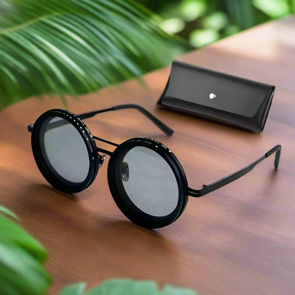 🕶️ Adjustable Dimming Polarized Sunglasses – Retro Punk Round Style - SmartPursue™