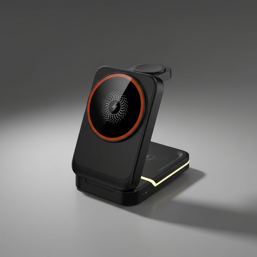 3 in 1 Magnetic Foldable Travel Fast Wireless Charger Stand For Magsafe iPhone 16 15 14 13 12 Pro Apple Watch 2-9 SE Airpods Pro SmartPursue™