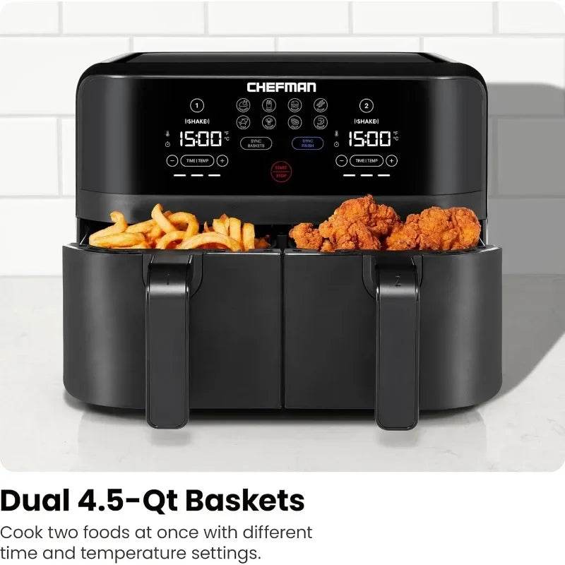 6 Quart Smart Dual Basket Air Fryer - SmartPursue™