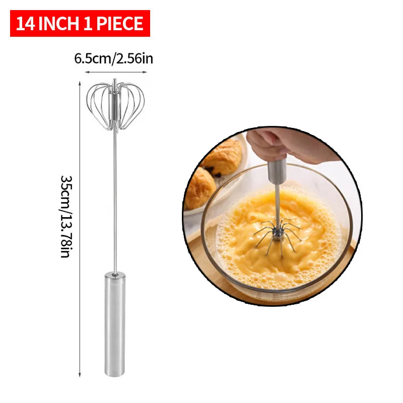 Semi-Automatic Stainless Steel Egg Beater - SmartPursue™