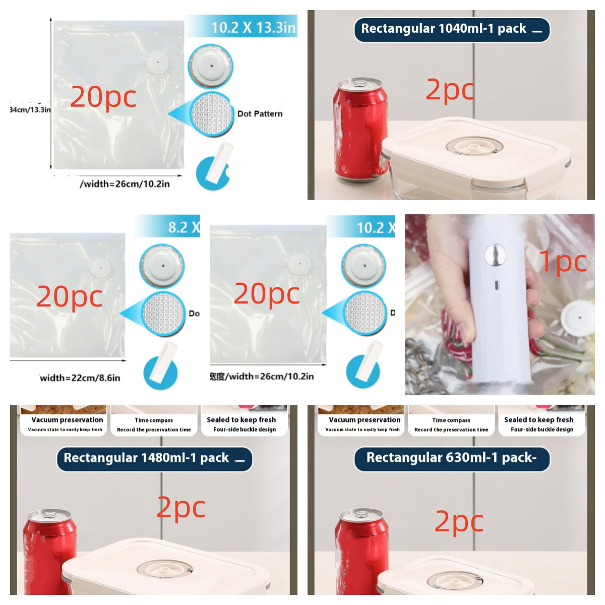 Electric Handheld Vacuum Pump & Vacuum Storage Bags