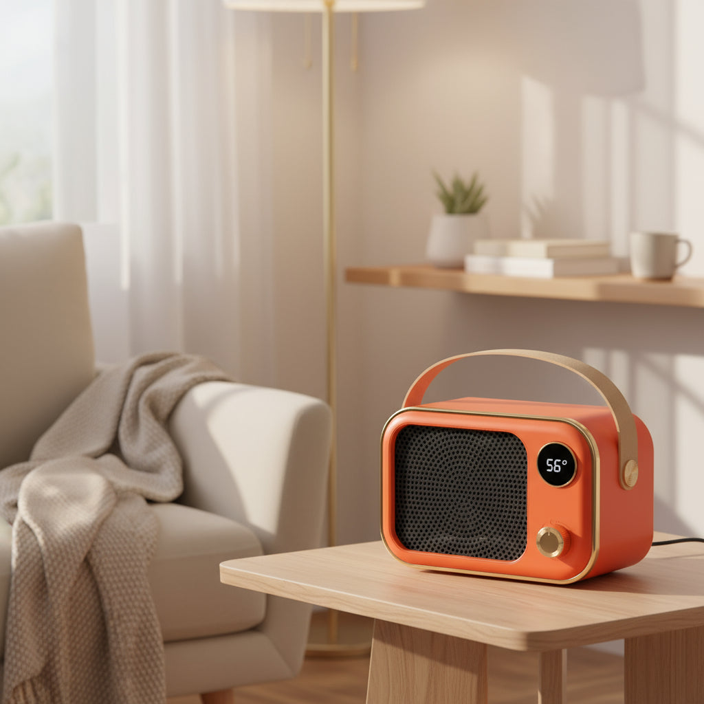 High-power Digital Display Warm Air Blower Desktop Office Small Heater CJ