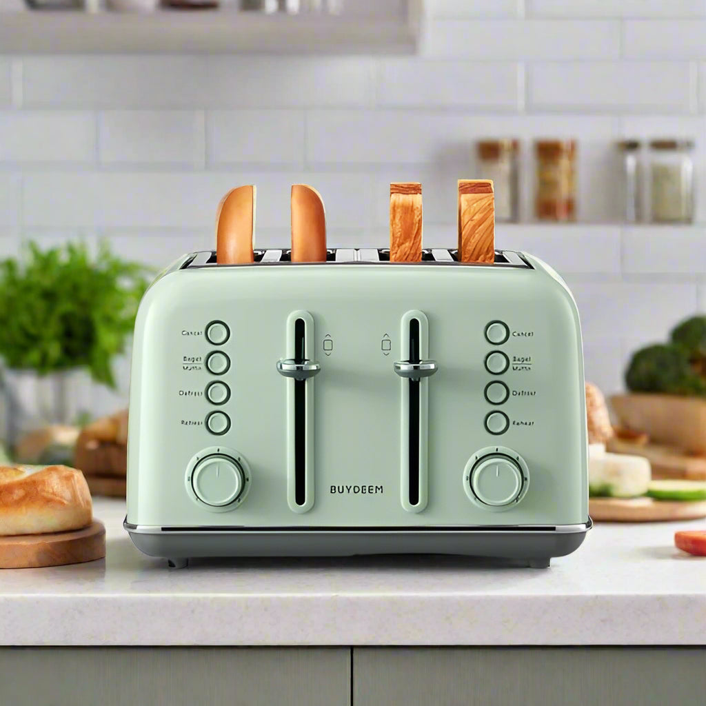 Retro 4-Slice Stainless Steel Toaster - SmartPursue™
