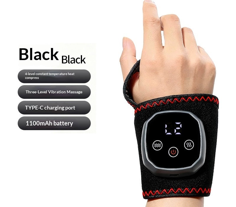 Tobillera eléctrica ajustable con compresas calientes y soporte de masaje vibratorio