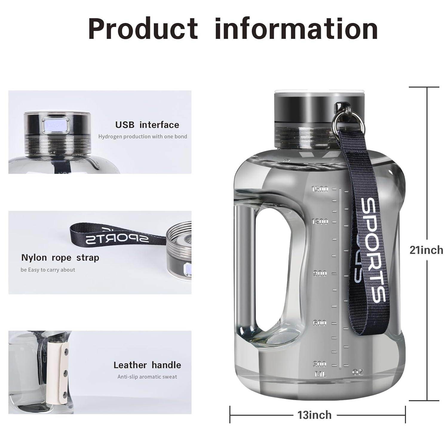 Portable Hydrogen Water Bottle 1.5L Rich Molecular - SmartPursue™