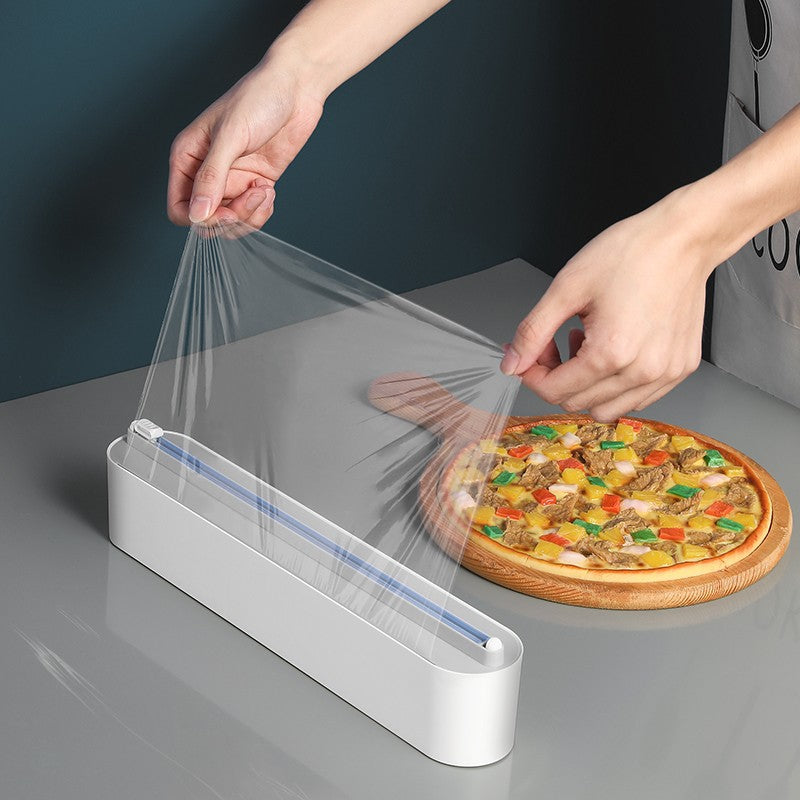 Cling Film Wrap Dispenser with Cutter – Wall Mounted Foil & Plastic Wrap Holder