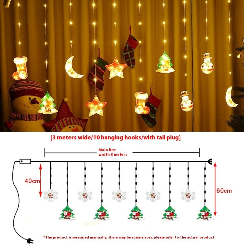 Painted Christmas Curtain Lights Holiday Layout Rubber-covered Wire Ambience Light CJ